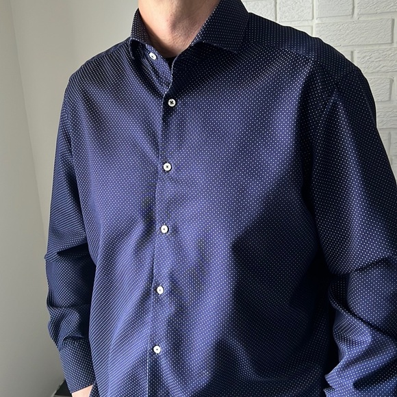 Linea In dress shirt Italian made noniron comfort fit - Picture 2 of 16